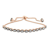 Silver Rose Oval Cut Diamond Mount Elevator Bracelet
